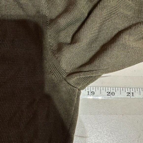 VTG Y2K Banana Republic Silk Lace up Olive Green Sweater Peasant Cottage Medium - Picture 9 of 10